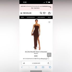 Aria One Shoulder Gown in Chocolate
Nookie